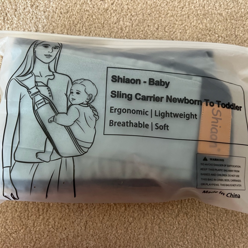 Shiaon Sling Carrier for Newborn to Toddler blue/gray color